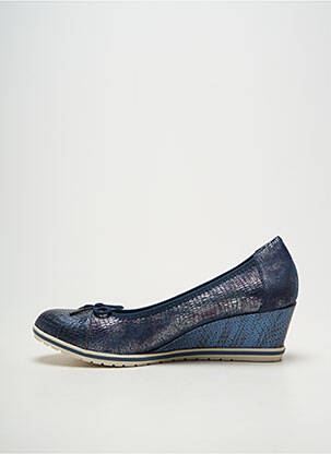 Escarpins tissage satiné talon de 4 à 6cm bleu TAMARIS femme
