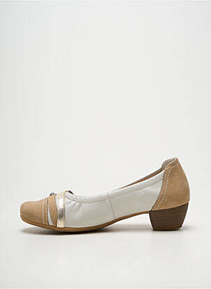 Escarpins tissage satiné talon de 4 à 6cm beige HIRICA femme