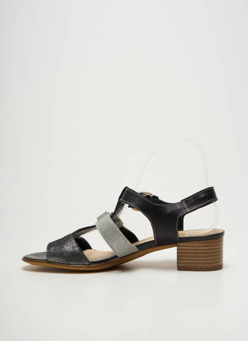Sandales/nu pieds tissage satiné talon de 4 à 6cm argent SAMOA femme