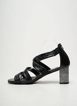 Sandales/nu pieds tissage satiné talon de 7 à 9cm noir J.METAYER femme