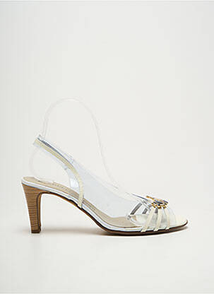 Sandales/nu pieds tissage satiné talon de 7 à 9cm blanc J.METAYER femme