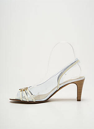 Sandales/nu pieds tissage satiné talon de 7 à 9cm blanc J.METAYER femme