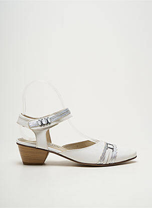 Sandales/nu pieds tissage satiné talon de 4 à 6cm argent J.METAYER femme