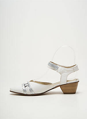 Sandales/nu pieds tissage satiné talon de 4 à 6cm argent J.METAYER femme