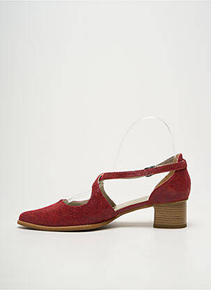 Escarpins tissage satiné talon de 4 à 6cm rouge J.METAYER femme