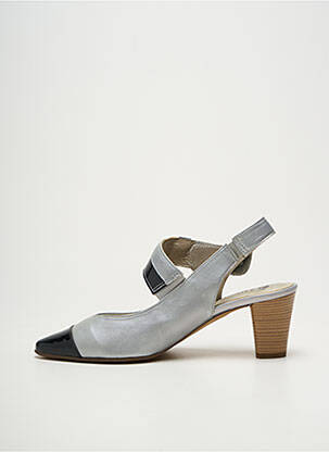 Sandales/nu pieds tissage satiné talon de 4 à 6cm argent J.METAYER femme