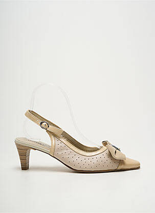 Sandales/nu pieds matière lisse talon de 4 à 6cm beige J.METAYER femme