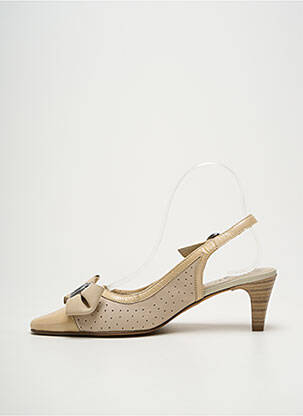 Sandales/nu pieds matière lisse talon de 4 à 6cm beige J.METAYER femme
