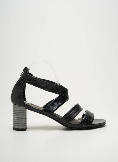 Sandales/nu pieds tissage satiné talon de 7 à 9cm noir J.METAYER femme