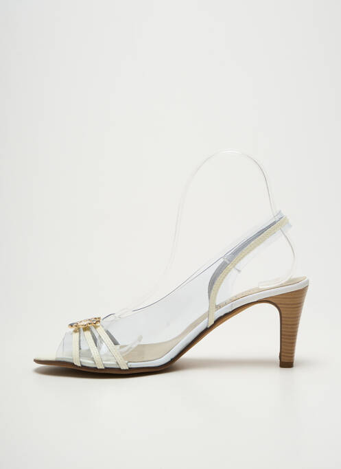 Sandales/nu pieds tissage satiné talon de 7 à 9cm blanc J.METAYER femme
