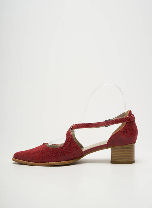 Escarpins tissage satiné talon de 4 à 6cm rouge J.METAYER femme