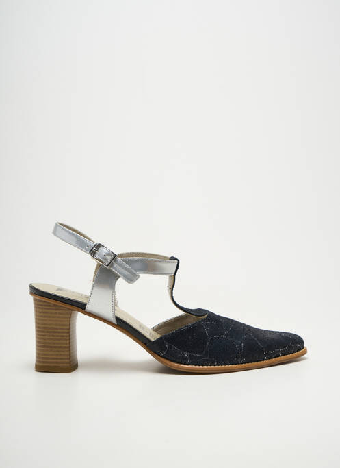 Sandales/nu pieds tissage satiné talon de 7 à 9cm argent J.METAYER femme