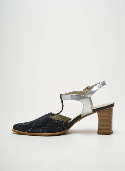 Sandales/nu pieds tissage satiné talon de 7 à 9cm argent J.METAYER femme