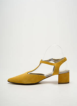 Sandales/nu pieds talon bottier talon de 4 à 6cm jaune J.METAYER femme