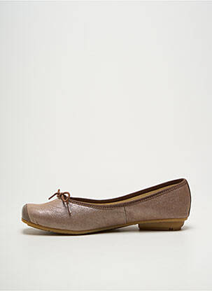 Ballerines tissage satiné talon plat jusqu'à 3cm marron HIRICA femme