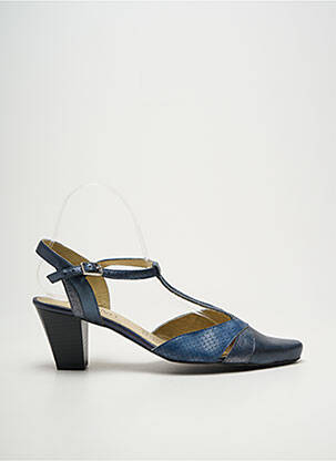 Sandales/nu pieds tissage satiné talon de 7 à 9cm bleu GEO-REINO femme