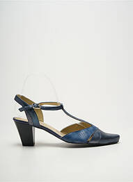 Sandales/nu pieds tissage satiné talon de 7 à 9cm bleu GEO-REINO femme