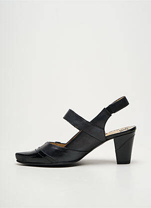 Sandales/nu pieds tissage satiné talon de 4 à 6cm noir GEO-REINO femme