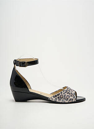Sandales/nu pieds matière lisse talon de 4 à 6cm noir GEO-REINO femme