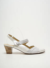 Sandales/nu pieds matière lisse talon de 4 à 6cm argent GEO-REINO femme