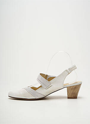 Sandales/nu pieds matière lisse talon de 4 à 6cm argent GEO-REINO femme