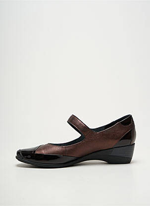 Ballerines matière lisse talon de 4 à 6cm marron GEO-REINO femme