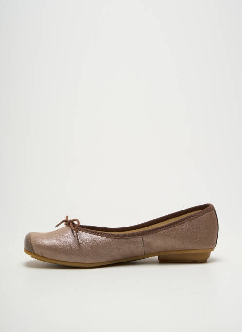 Ballerines tissage satiné talon plat jusqu'à 3cm marron HIRICA femme