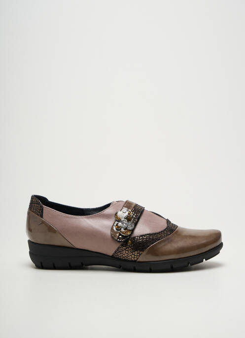 Derbies matière lisse talon plat jusqu'à 3cm marron GEO-REINO femme