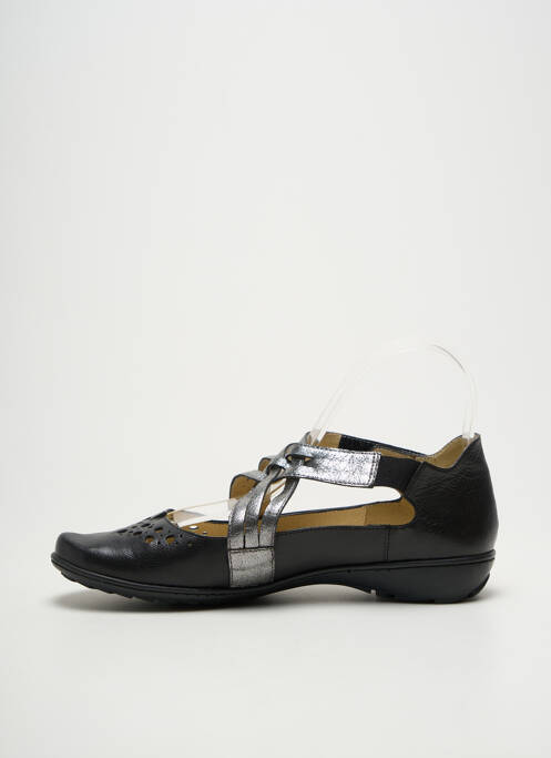 Ballerines fermeture scratch talon plat jusqu'à 3cm argent GEO-REINO femme