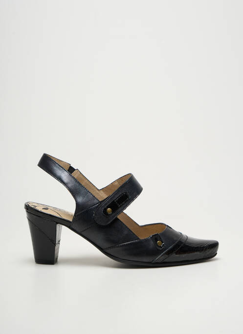 Sandales/nu pieds tissage satiné talon de 4 à 6cm noir GEO-REINO femme