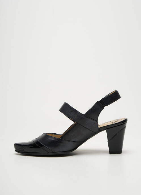 Sandales/nu pieds tissage satiné talon de 4 à 6cm noir GEO-REINO femme