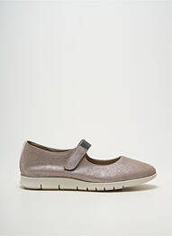 Ballerines fermeture scratch talon plat jusqu'à 3cm argent BAERCHI femme
