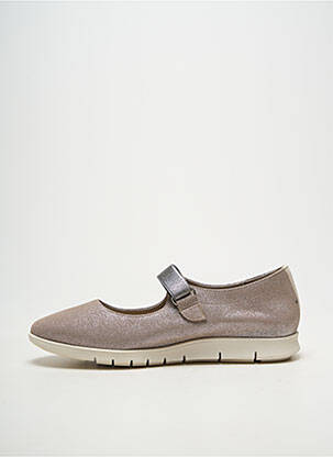 Ballerines semelle amovible talon plat jusqu'à 3cm argent BAERCHI femme