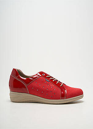 Derbies matière lisse talon de 4 à 6cm rouge BAERCHI femme