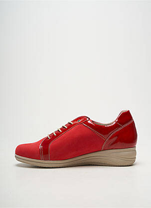 Derbies matière lisse talon de 4 à 6cm rouge BAERCHI femme