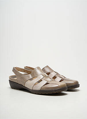 Sandales/nu pieds tissage satiné talon plat jusqu'à 3cm beige SUAVE femme