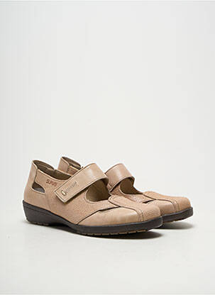 Chaussures de confort tissage satiné talon plat jusqu'à 3cm beige SUAVE femme