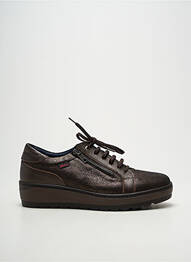 Chaussures de confort fermeture zip et lacets talon de 4 à 6cm marron NOTTON femme