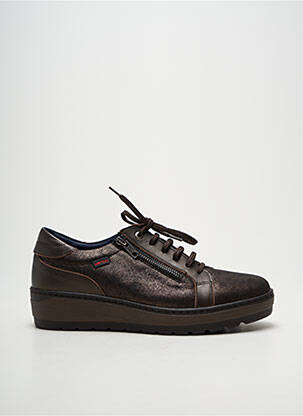 Chaussures de confort fermeture zip et lacets talon de 4 à 6cm marron NOTTON femme