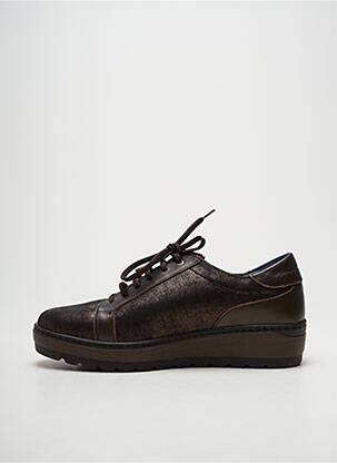 Chaussures de confort fermeture zip et lacets talon de 4 à 6cm marron NOTTON femme