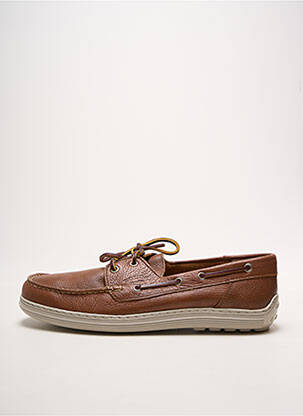 Chaussures bâteau semelle amovible bout carré marron NOTTON homme