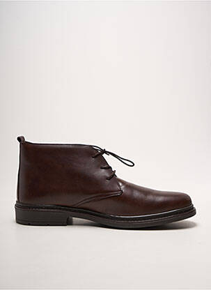 Bottines/boots tissage satiné talon bas marron NOTTON homme