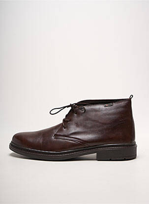 Bottines/boots tissage satiné talon bas marron NOTTON homme