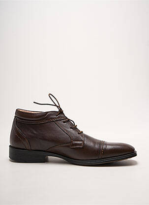 Bottines/boots bout carré talon bas marron SMANN homme