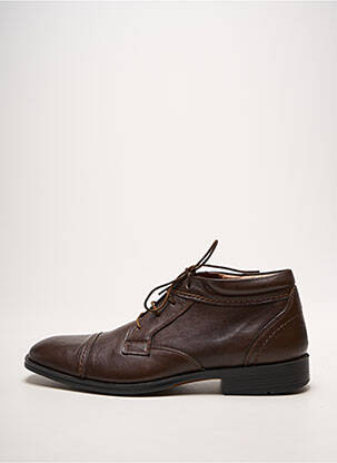 Bottines/boots bout carré talon bas marron SMANN homme
