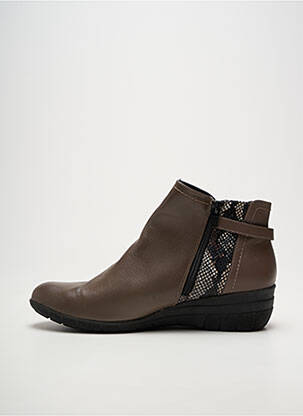 Bottines/boots tissage satiné talon de 4 à 6cm marron GEO-REINO femme