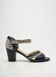Sandales/nu pieds tissage satiné talon de 7 à 9cm noir GEO-REINO femme