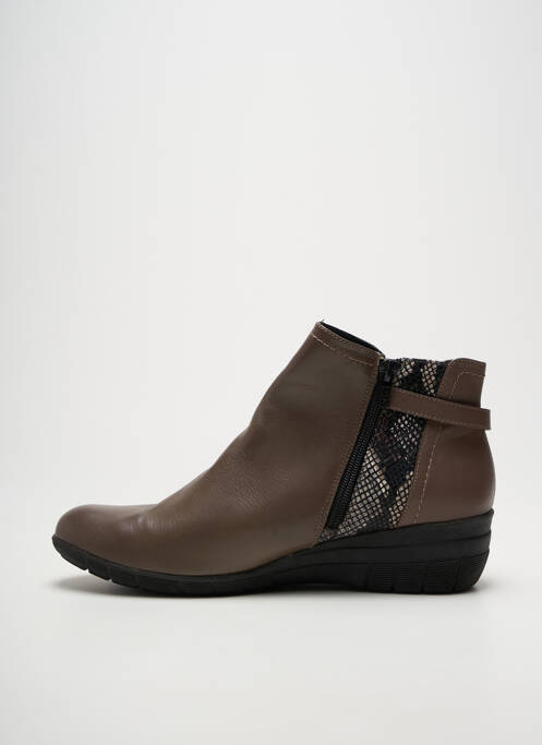 Bottines/boots tissage satiné talon de 4 à 6cm marron GEO-REINO femme