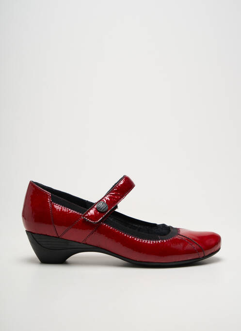 Escarpins matière lisse talon de 4 à 6cm rouge GEO-REINO femme