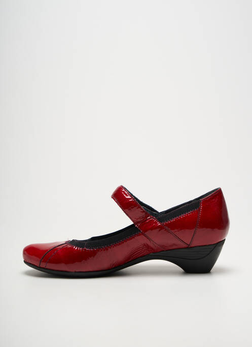 Escarpins matière lisse talon de 4 à 6cm rouge GEO-REINO femme